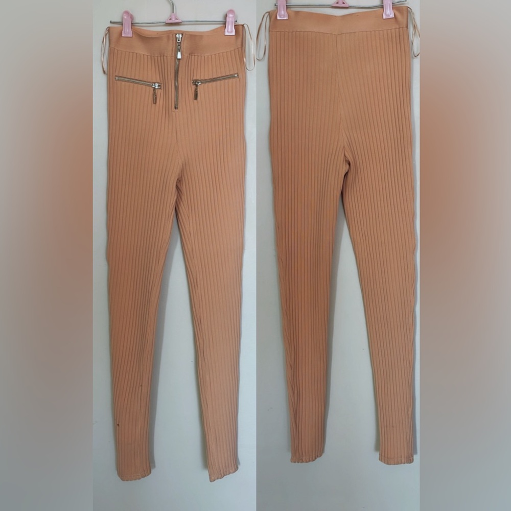 Tan Ribbed Two-Piece Set - Picture 3 of 3